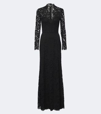 Monique Lhuillier Lace cotton-blend bustier gown