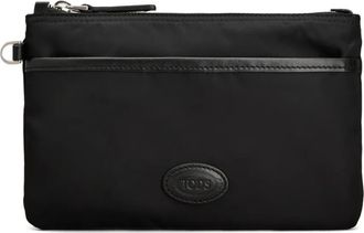 Tod's zip-fastening pouch - men - Polyamide/Leather - OS - Black