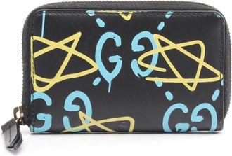 Gucci Black Blue Yellow Leather Coin Purse/Coin Case (Pre-Owned)