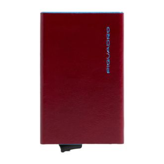 Piquadro Accessoires, Heren, Rood, ONE Size, Leer, Pop-up Kaarthouder