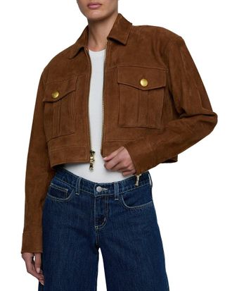 L'agence LAgence Micah Oversized Collared Suede Jacket