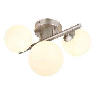 Globo Lighting Plaf&oacute;n - Riha - N&iacute;quel - Vidrio Metal - L&aacute;mpara De Vidrio - Globo