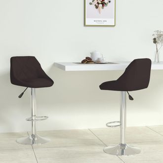 vidaXL Vidaxl - Taburetes De Cocina 2 Unidades Cuero Sint&eacute;tico Negro
