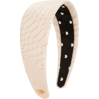 Lele Sadoughi Brigitte Faux Croc Headband in Bisque at Nordstrom