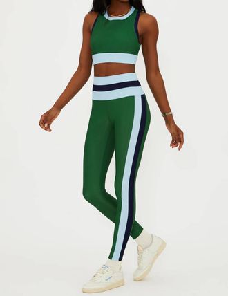Beach Riot Gwen Active Top In Green Ivy Colorblock