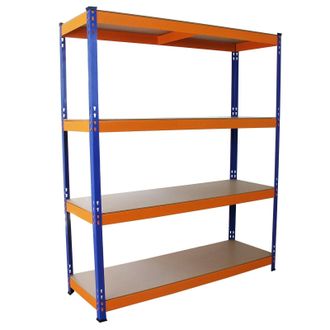 MonsterShop Monster Racking S-Rax Warehouse Storage Shelving, Blue/Orange, 150cm in Blue