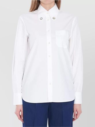 Valentino Garavani embellished collar cotton poplin shirt