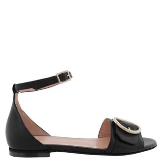 Bally Catrina Leather Flat Sandals, Brand Size 36.5 ( US Size 6 )