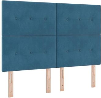 vidaXL Cabecero Con Luces De Tiras Led Ajustable Azul 72 Cm Terciopelo Vidaxl