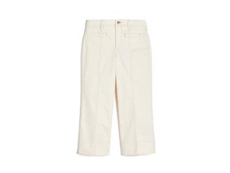 NYDJ Petite Teresa Wide Leg Ankle Front Seam Jeans Womens Clothing Vintage White : 12P 25, Cotton/Denim/Elastane