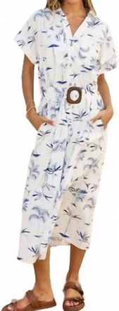 Dress Forum Oceanica Lined Belted Shirt Dress In White