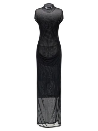 Jean Paul Gaultier Flocked Mesh Dress - Black