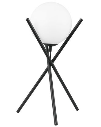 Eglo Eglo Salvezinas 1 Light Table Lamp With Matte Black Finish & White Sphere Shade