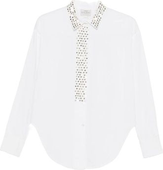 Forte_Forte Overhemden, Dames, Wit, S, Katoen, Witte Klassieke Katoenen Shirt Aw 25