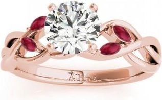 Allurez Ruby Marquise Vine Leaf Engagement Ring 14k Rose Gold (0.20ct)