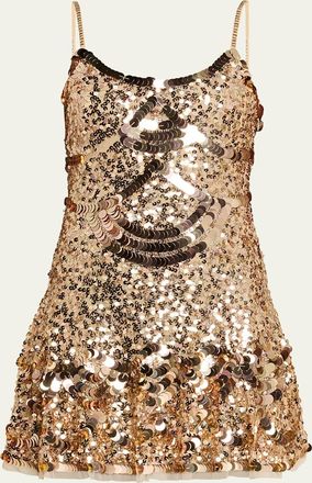 LoveShackFancy Liria Sequined Mini Dress
