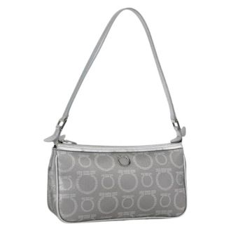 Ferragamo Pre-owned Pouch - Dames - Vintage Mini Tas - Grijs - ONE Size - Leer - Vintage