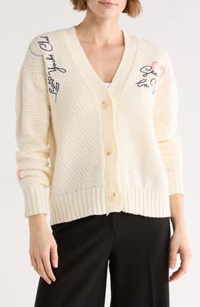 Daniel Rainn Sea La Vie Cardigan Sweater in Cream at Nordstrom Rack, Size X-Large