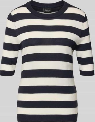 s.Oliver Black Label Regular Fit Pullover aus Baumwoll-Modal-Mix in Marine, Gr&ouml;&szlig;e 34