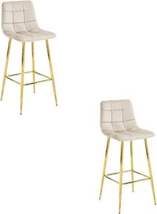 OEM Taburete Arceto - Terciopelo Beige / Patas Oro X 2