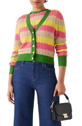 L.k. Bennett Cinzia Zigzag Pointelle Cardigan in Green at Nordstrom Rack, Size Medium