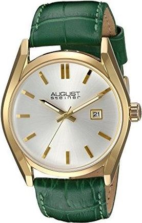 August Steiner Silver Dial Green Leather Ladies Watch AS8221GN