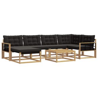 vidaXL Conjunto De Sof&aacute;s De Exterior 7 Pcs Blanco Y Negro Vidaxl