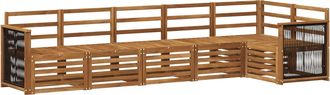 vidaXL Conjunto De Sof&aacute;s De Exterior 5 Uds. Natural Vidaxl