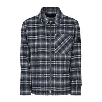 Burberry Jassen, Heren, Grijs, L, Wol, Oran Overshirt