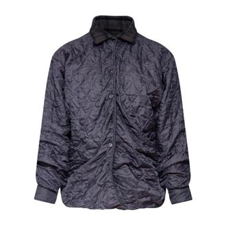 Maison Margiela Light Jackets, female, Gray, Size: L Quilted Shirt-Jacket