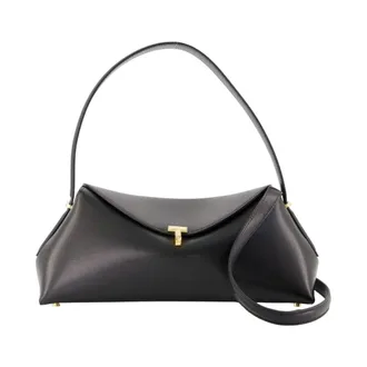 Toteme Tassen, Dames, Zwart, ONE Size, T-Lock Schoudertas