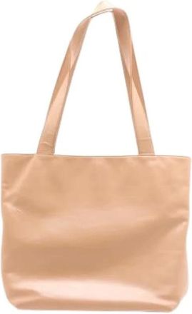 Chanel Pre-owned Tote Bags, female, Beige, Size: ONE SIZE Pre-owned Coco Mark Leather Tote Bag