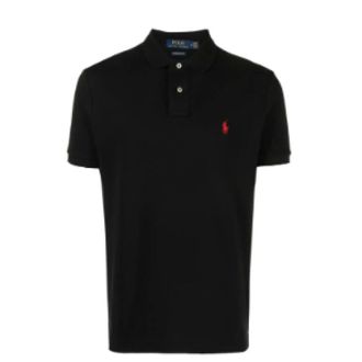 Polo Ralph Lauren Polo Shirts, male, Black, Size: 2XL Custom Slim Fit Polo