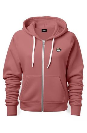 Dalix Cappuccino Zip Hoodie in Mauve at Nordstrom, Size Xxx-Large