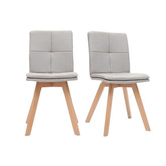 Miliboo Miliboo - Silla Escandinava Tejido Natural Patas Madera Clara Lote De 2 Thea