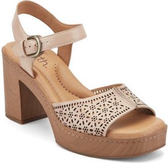 Earth Quinty Ankle Strap Platform Sandal in Light Natural at Nordstrom, Size 9.5