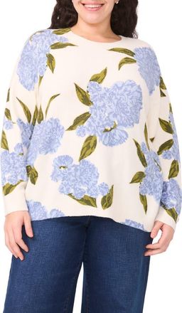 CeCe by Cynthia Steffe Rosa Jubilee Celebration Floral Sweater in New Ivory at Nordstrom, Size 2X