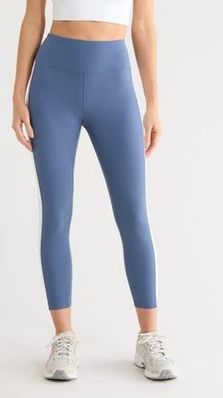 Zella Perform Colorblock High Waist 7/8 Leggings in Blue Vintage-White at Nordstrom Rack, Size X-Small