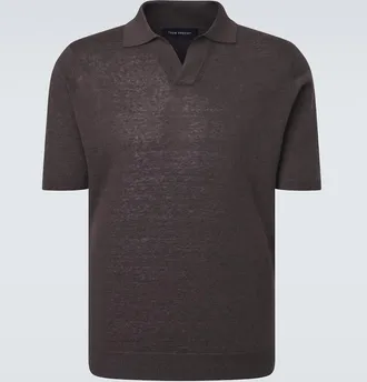 Thom Sweeney Linen and cotton polo shirt