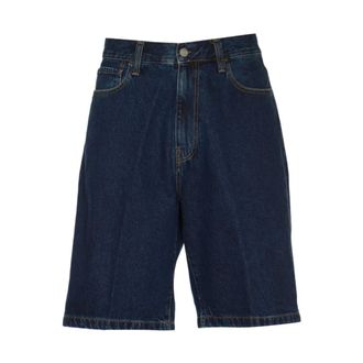Carhartt Work in Progress Carhartt Wip, Denim Shorts, male, Blue, Size: W31 Denim Shorts with Abrasive Stone Wash