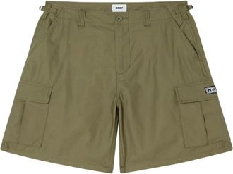 Obey Cargo Shorts - Heren - Korte Broeken - Groen - W30 - Katoen - Korte Broeken