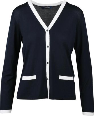 Max Mara Truien & Vesten, Dames, Blauw, S, Wol, Kenya Cardigan