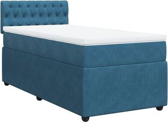 vidaXL Cama Box Spring Con Colch&oacute;n Terciopelo Azul 90x200 Cm Vidaxl