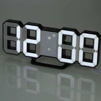 OEM Orologio Da Parete Digitale A Led, Luminosit&agrave; Regolabile, Luce Bianca, Cassa Nera
