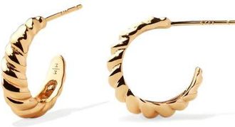 Made by Mary Gloss Croissant Hoop Earrings in Gold Vermeil at Nordstrom