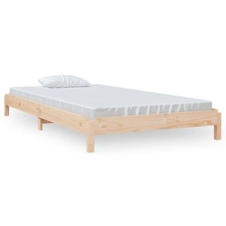 Berkfield Home Stack Bed 100x200 cm Solid Wood Pine in Natural