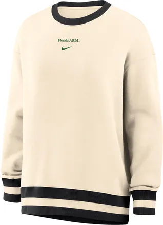 Nike Womens College (Florida A&M University) Phoenix Fleece Oversized Sweatshirt in Brown | ZW040HFAMU26-NAB