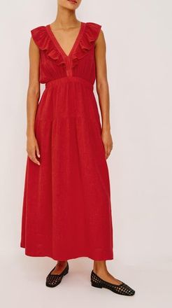 Rails Beaux Linen Blend A-Line Dress in Tomato at Nordstrom, Size Xx-Small