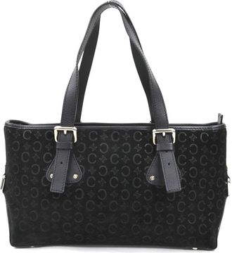 Celine Black Suede Leather Handbag Tote Bag (Pre-Owned)