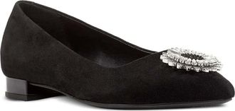 Geox crystal-embellished flat pumps - women - Suede/Fabric/Fabric - 36 - Black